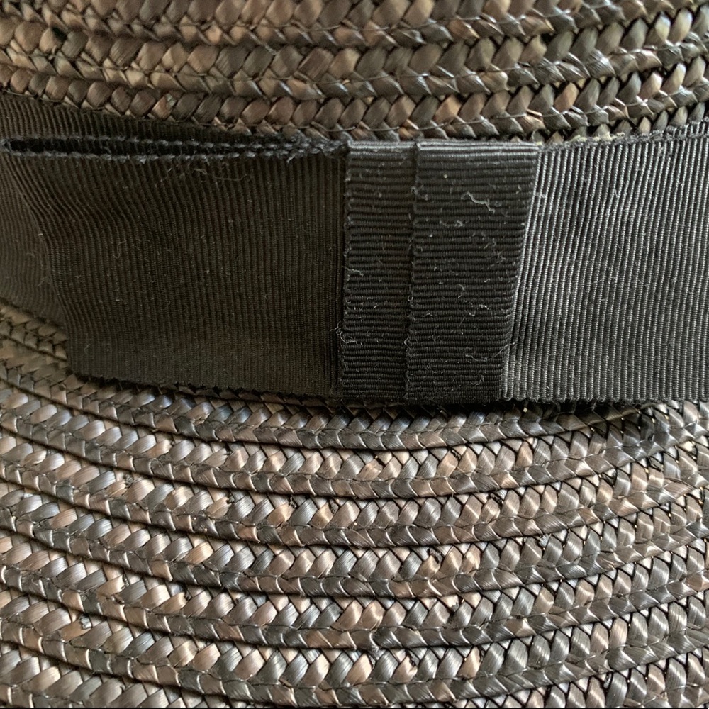 Vintage AnnTaylor women’s woven black ribboned hat - Picture 2 of 8
